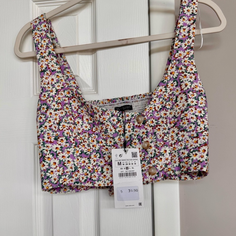 Zara Floral Crop Top - Multicolor